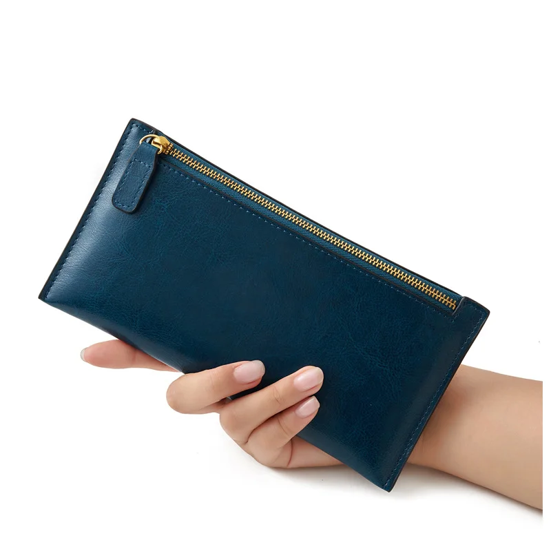 Mendy Woman purse Slim Wallet Cash Holder Cardholder Smooth Leather Long Zip Wallet Women Handbag Cluth Bags Pocket Designer