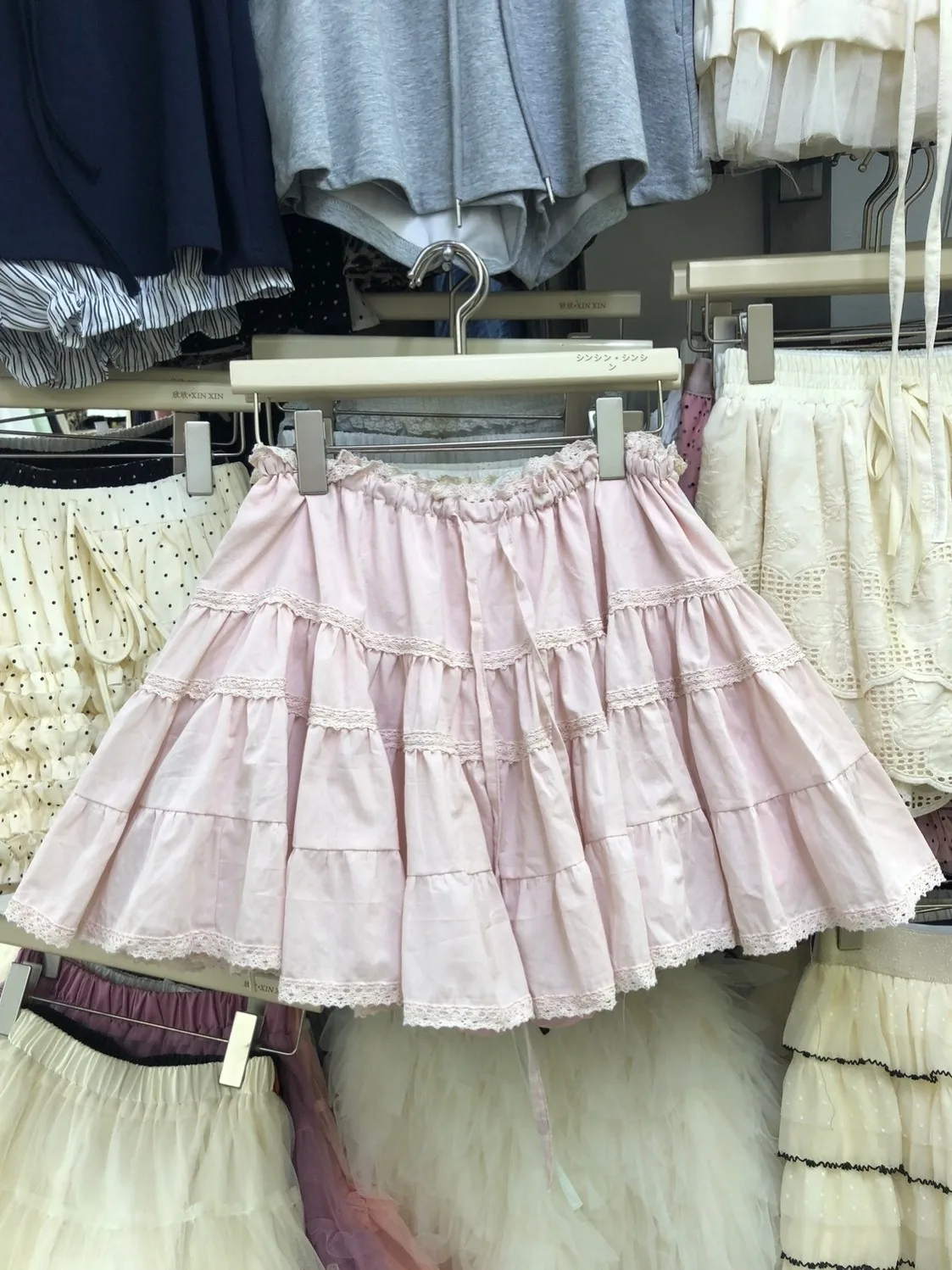 White Cake Skirt Heavy Embroidery Lace A-Line Half-length with Belt Summer  Sweet Style Women's High Waist Polyester Fiber