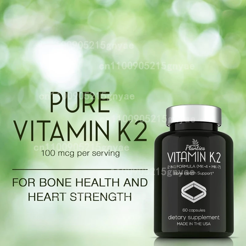 

Vitamin K2 100 Mcg MK7 + Calcium | Bone & Immune Support | Gluten-Free Non-GMO | 60 Caps