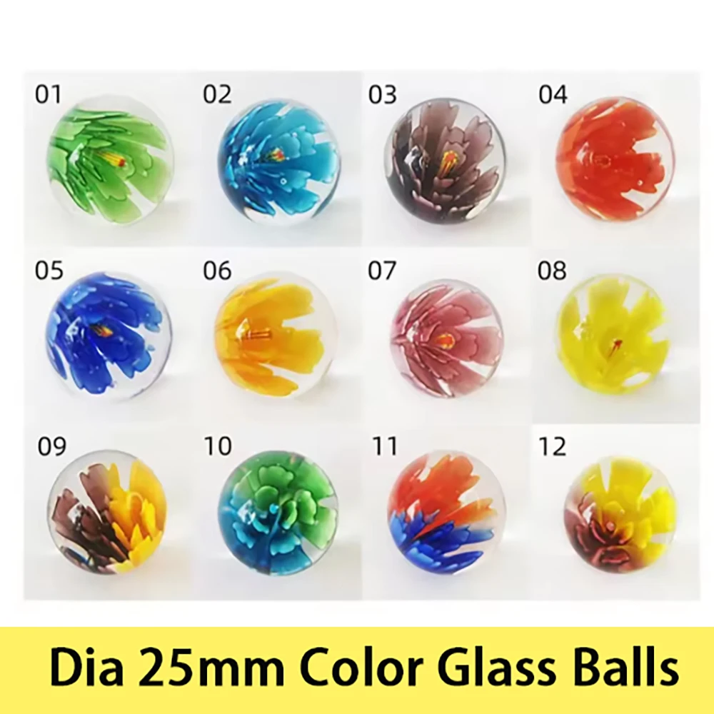 Dia 25mm Dual Color Glass Balls DIY Handicraft Accessories Parent-Child Beads Bouncing Ball Pinball Machine Marbles Pat Toys
