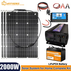 2000W Solar Strip Battery System Converted To Household 110V/220V Outdoor Car Solar Charging