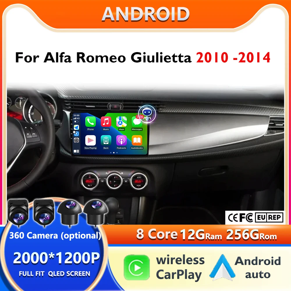 

No 2din Dsp Android 15 Car Dvd For Alfa Romeo Giulietta 2010 - 2014 Radio Multimedia Player GPS Navigation 4G Wifi Screen QLED