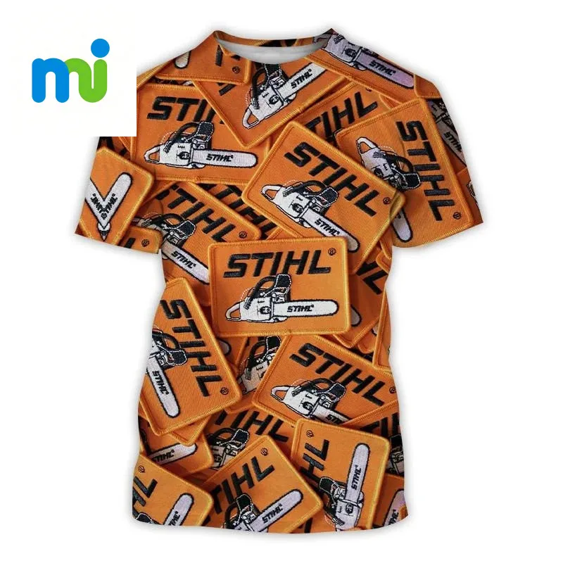 

2025 Chainsaw Lumberjack 3d Printed Summer Men'S T-Shirt Outdoor Sports Work Quick Drying Clothing O Collar Loose Tough Guy Tees