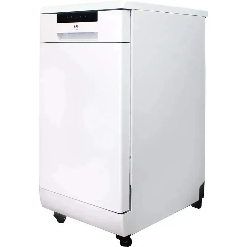 PMD4-SPT SD-9263W غسالة أطباق محمولة واسعة مقاس 18 بوصة مع ENERGY STAR، 6 برامج غسيل، 8 إعدادات للأماكن وحوض من الفولاذ المقاوم للصدأ - أبيض،