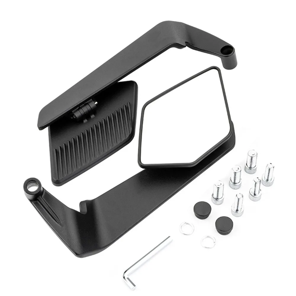 

Зеркало заднего вида для мотоцикла из алюминиевого сплава, регулируемое реверсивное зеркало Stealth Winglets, большое складное зеркало для поля зрения