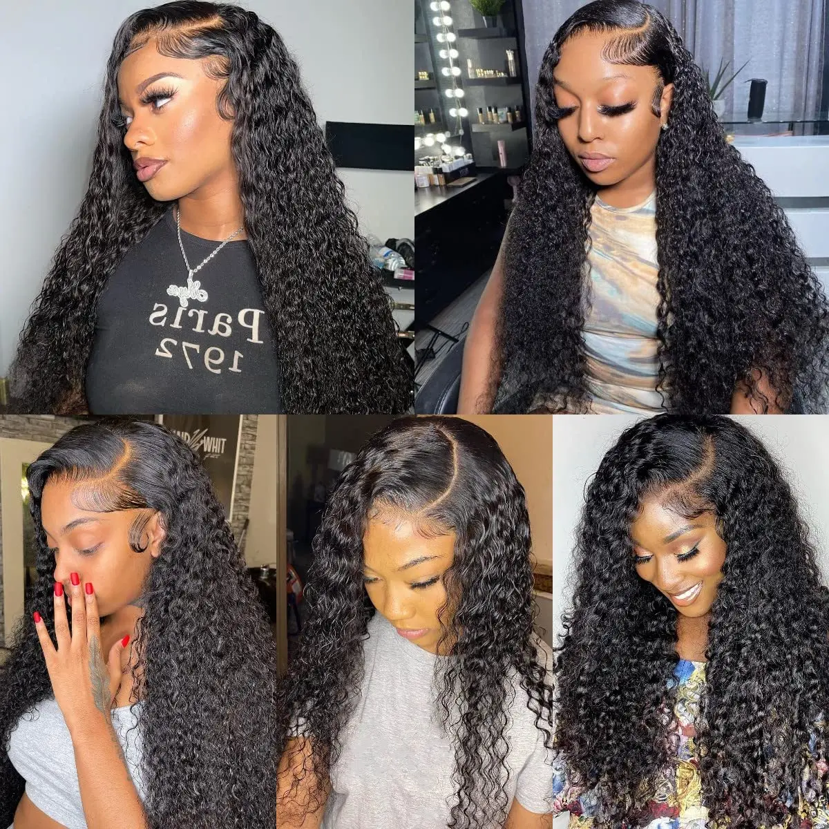 Curly Human Hair Wigs For Women Deep Wave Frontal Wig 360 Hd Lace 30 Inch Deep Wave 180 Density Peruvian Lace Frontal Wigs