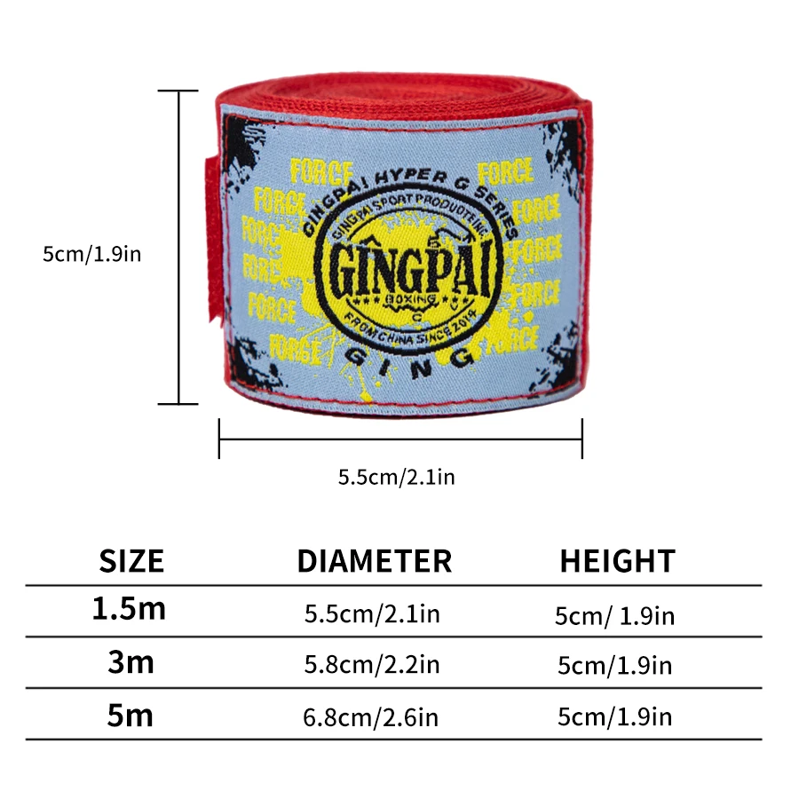 1 Pair 1.5/3/5M Cotton Boxing Bandage Sports Strap Sanda Kick Boxing MMA Hand Gloves Wraps Belt Boxing Sports Wraps Bandage view 2