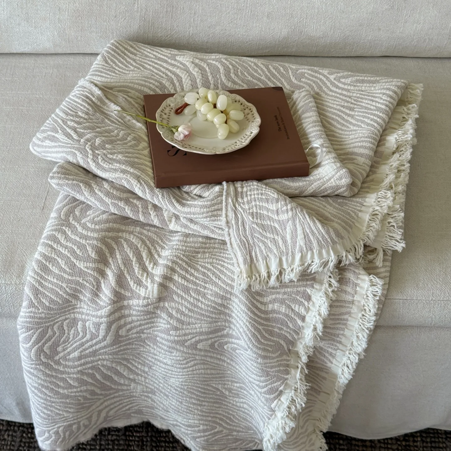 1 Pc Luxury Japanese Cotton Linen Throw Blanket for Sofa Bed Breathable Muslin Woven Summer Blanket Soft Cotton Gauze 130×200cm