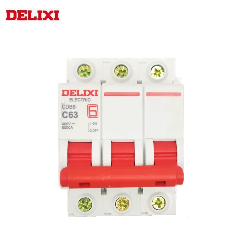 

DELIXI Miniature circuit breaker MCB CDB6i 6KA 3P type C 230V/400V 1A 2A 3A 4A 6A 10A 16A 20A 25A 32A 40A 50A 63A