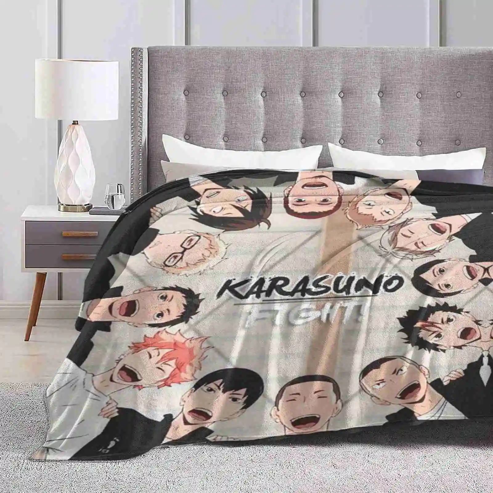 Karasuno-Haikyuu Trend Style Funny Fashion Soft Throw Blanket Haikyuu Kurasuno Hinata Shoyou Tobio Kageyama Sport Volleyball