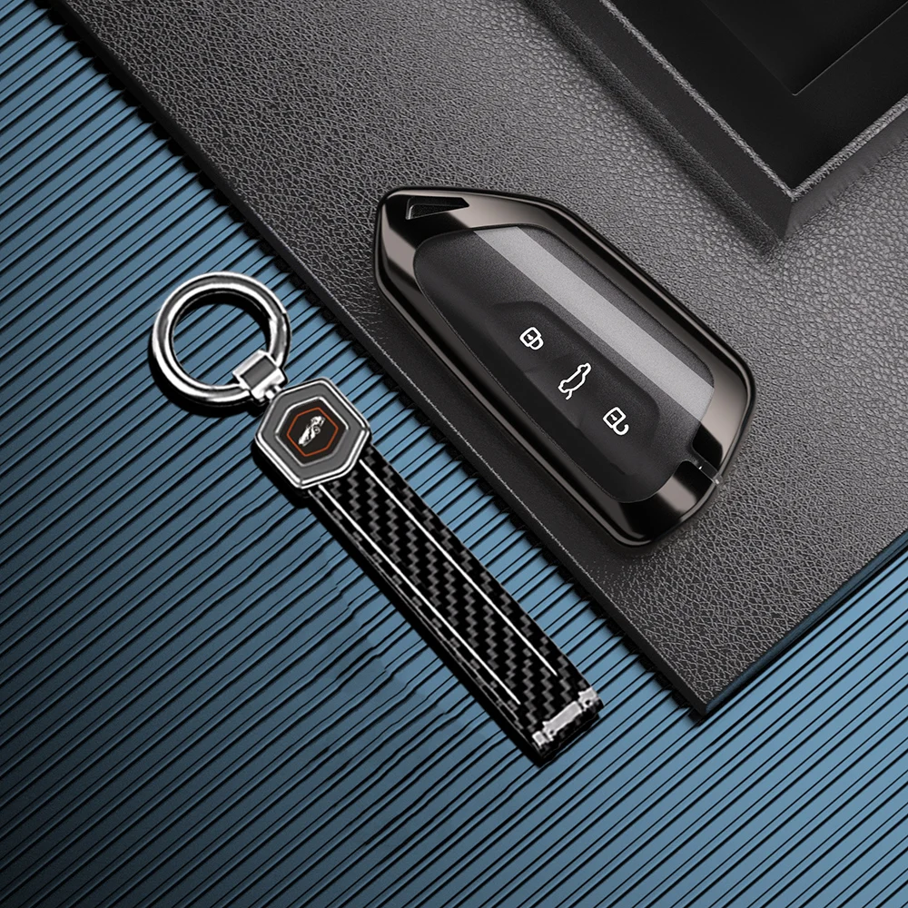 For Volkswagen Golf 8 MK8 Teramont ID.3 ID.4 ID.5 Skoda Enyaq iV Octavia Seat Leon Car Accessories Zinc Alloy Car Key Case