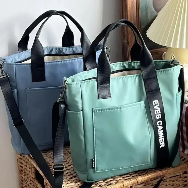 Neue Casual Tote Große Kapazität Schulter Tasche Nylon Wasserdichte Leinwand Handtasche Einfache Mode Messenger Taschen für Schülerin – Detail 12