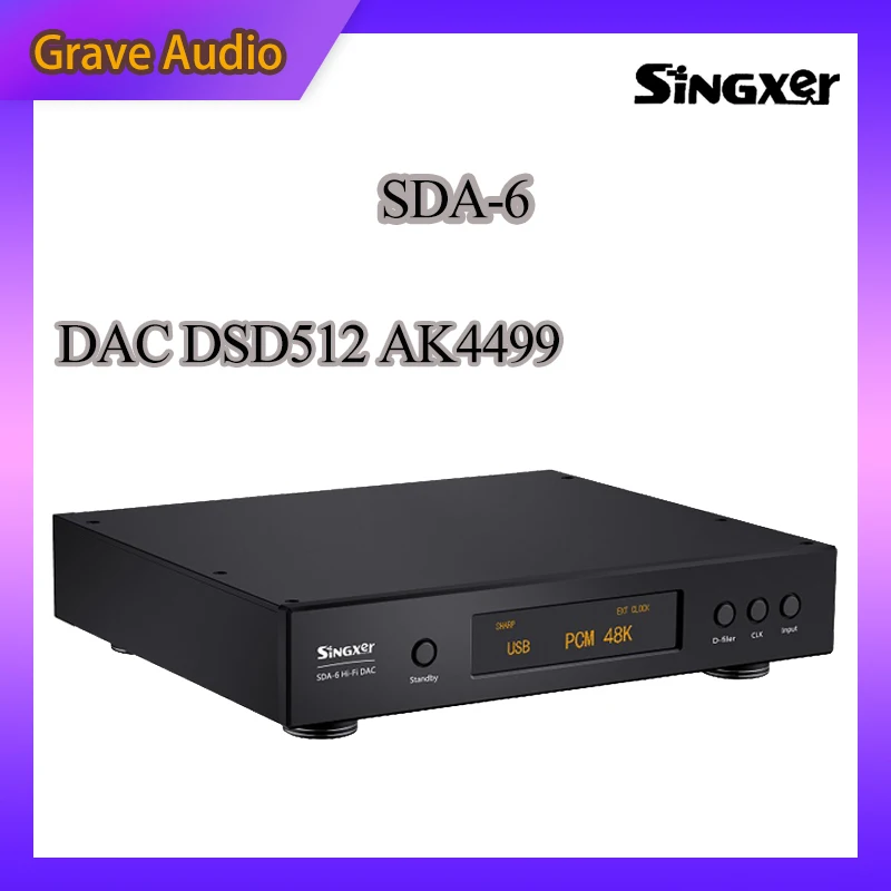 

Singxer SDA-6 DAC DSD512 AK4499 XMOS XU208 I2S USB NOS PLL Native Direct Solution Digital Analog Interface Decoder