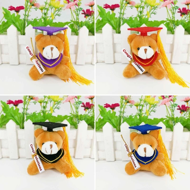 Plush Keychain Stuffed Animal Bear Keyring Graduation Gift Handbag Pendant