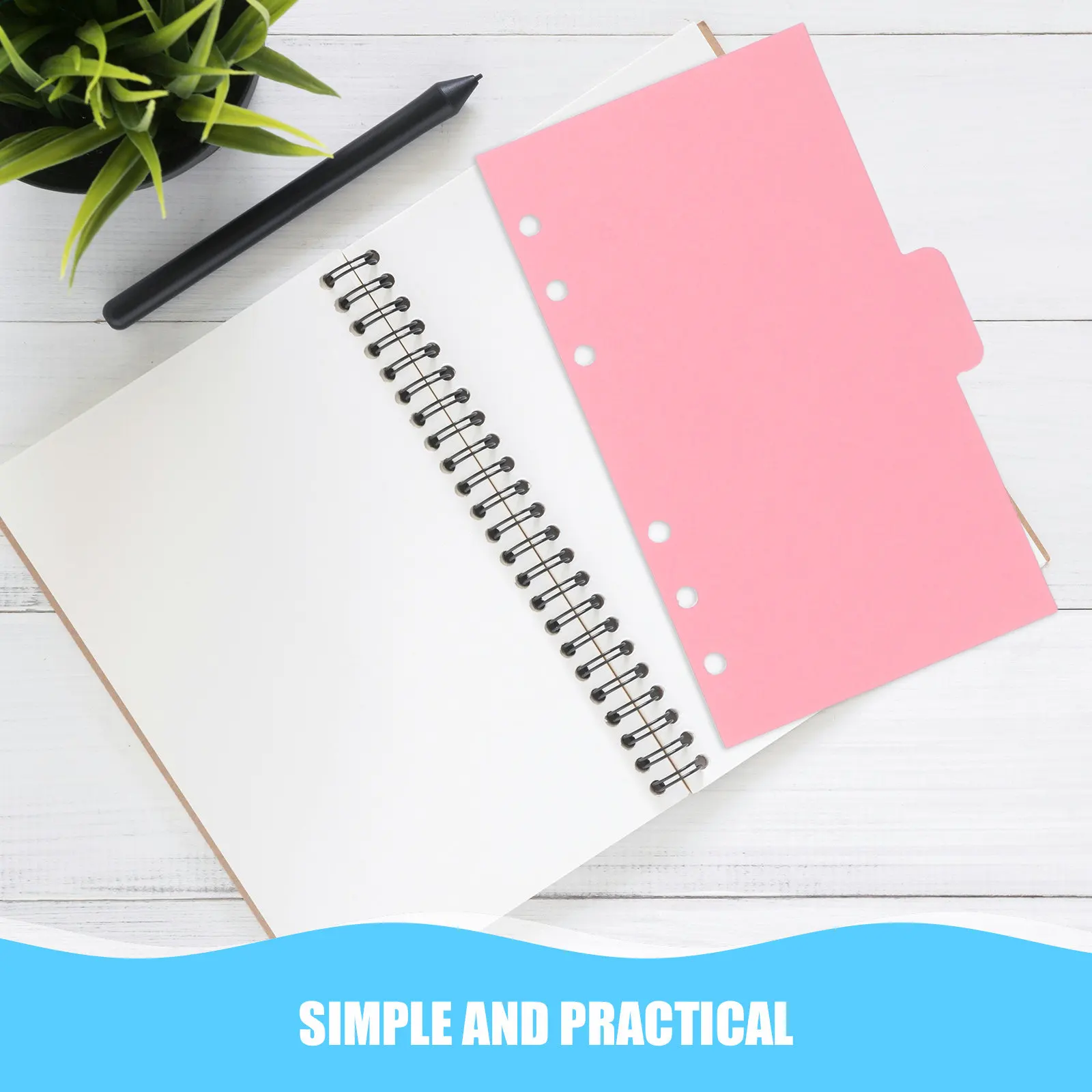 30Pcs Pocketbook Replacement Core Papers Colored Index Classified Labels 6-Hole Paper Index Divider for Planner Notebook