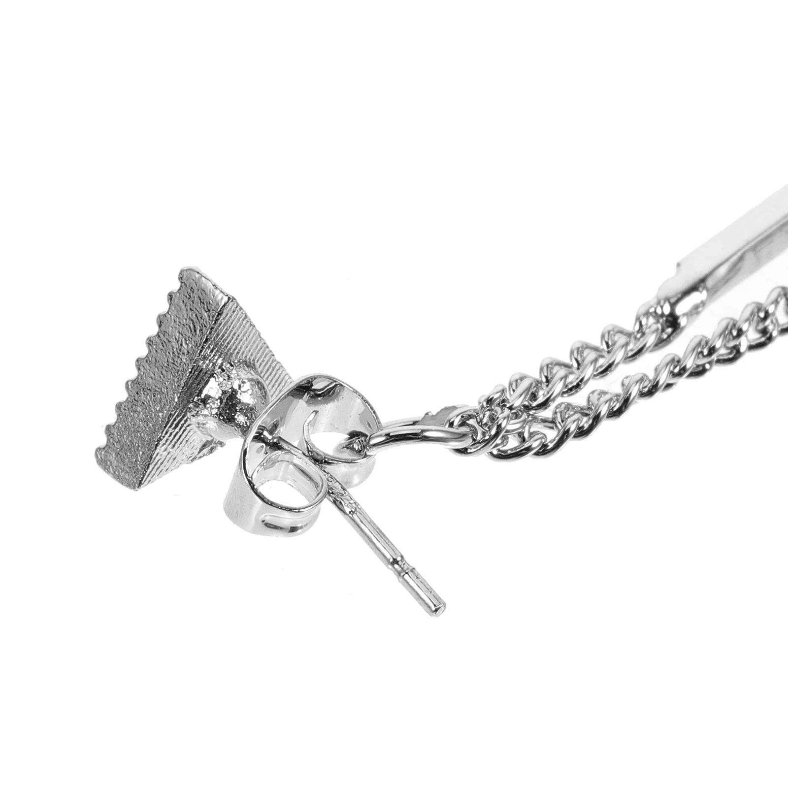 

1Pair Triangle Tassel Dangle Earrings Long Earrings for Women Silver Elegant Exaggerated Statement Aesthetic Wedding Formal