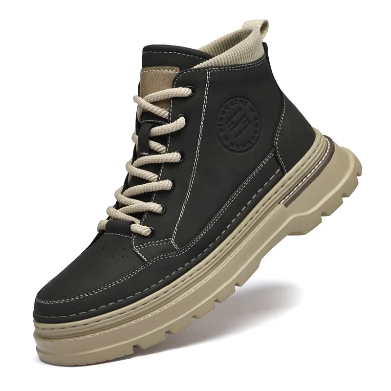 

Winter New Man Shoes Classic Men Retro Ankle Boots Fashion Waterproof No-slip High-top Casual Shoe Work&Safty Boots Botas Hombre