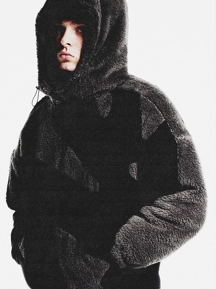 

Gothic Harajuku American retro ins street trend zipper hooded cardigan sweatshirt autumn and winter fleece men's and women's top