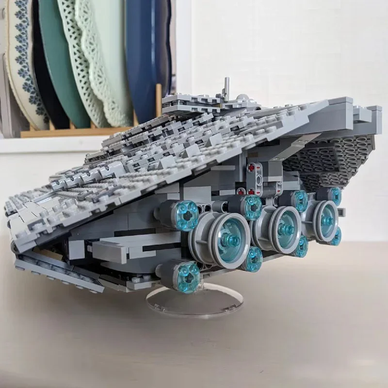 Juego de bloques de construcción modelo nave espacial gris, 1416 Uds., perfecto regalo de Navidad o cumpleaños para jóvenes