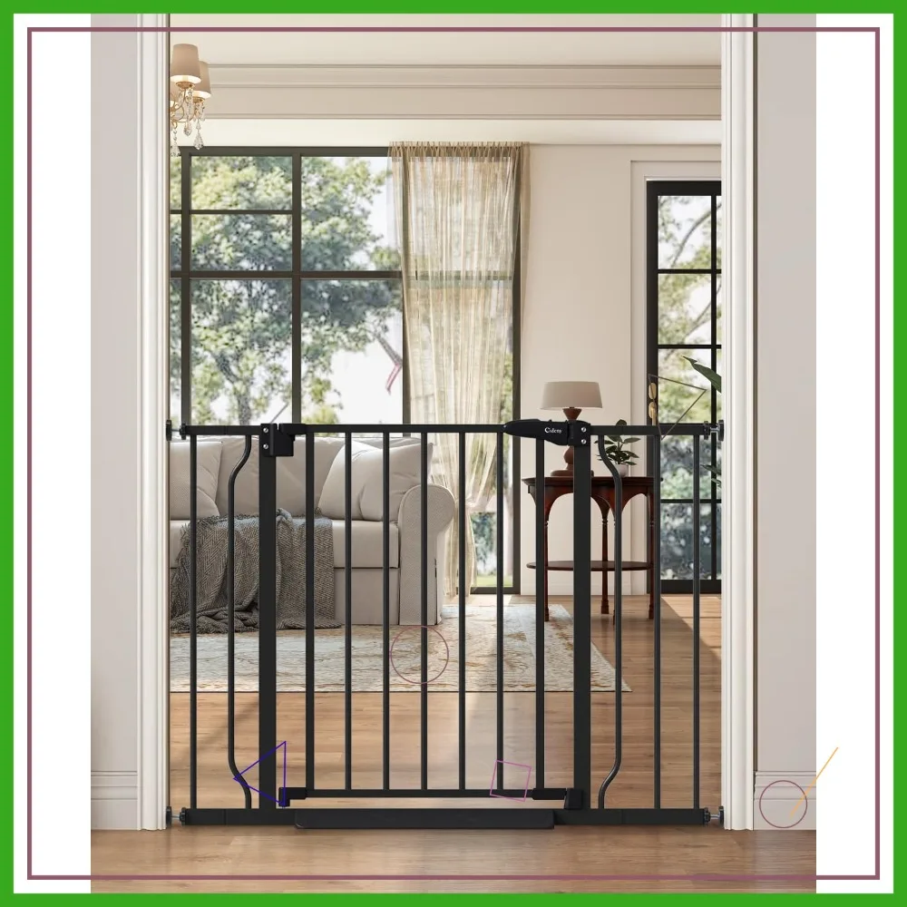

Auto-Close Baby Gate for Stairs, Pressure Mounted, Stroller Friendly, 29-40in