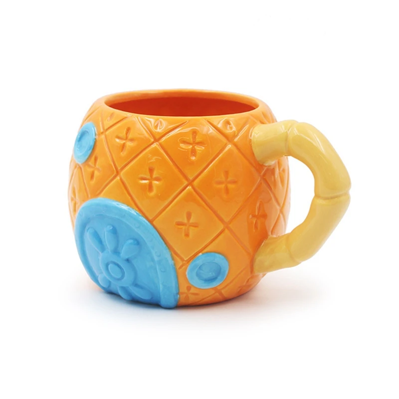 Taza de café en forma de fruta, linda taza de té de cerámica para café, leche, taza de piña de cerámica, taza de agua para el hogar y la Oficina