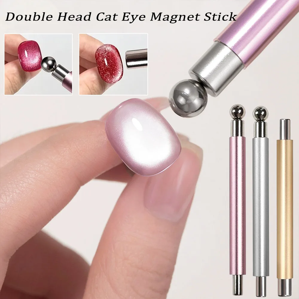 Strong Steel Ball Magnetic Rod for Cat Eye Magnetic Gel 11cm Double Head Cylindrical Magnet Tool for Cat Eye Gel Polish Nail Art