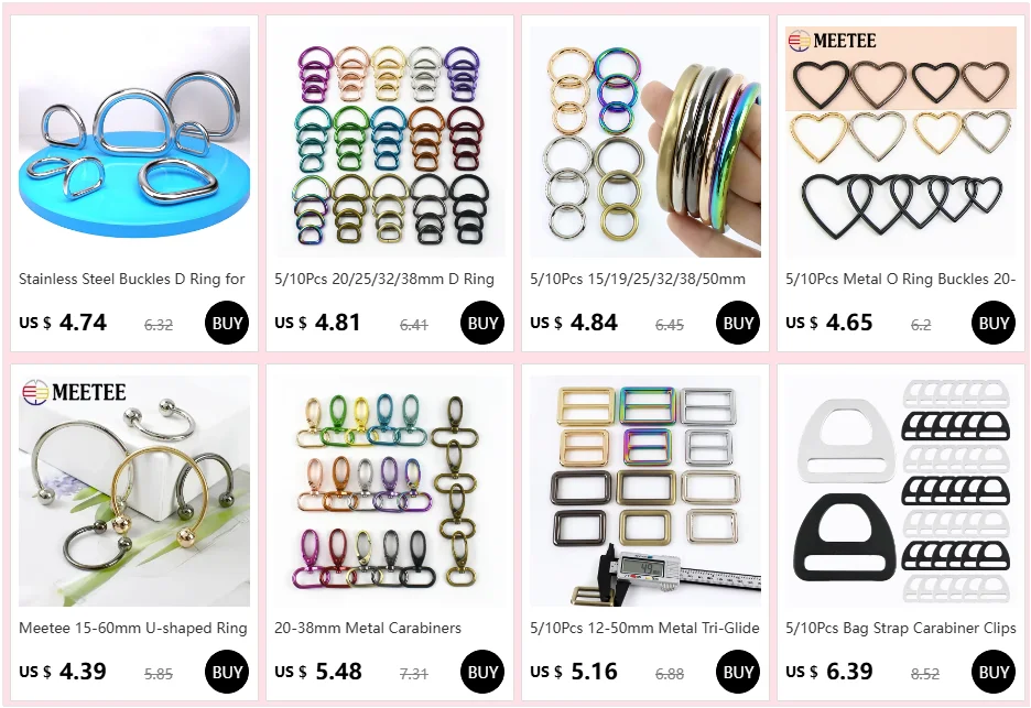 5/10 Stück 5 mm dicker Metallring 15–50 mm O-Ringe Schnalle Kreis Verbindungshaken Taschengurt Karabiner Schnallen Schuhe Kleidung Schlaufe Verschluss – Detail 1