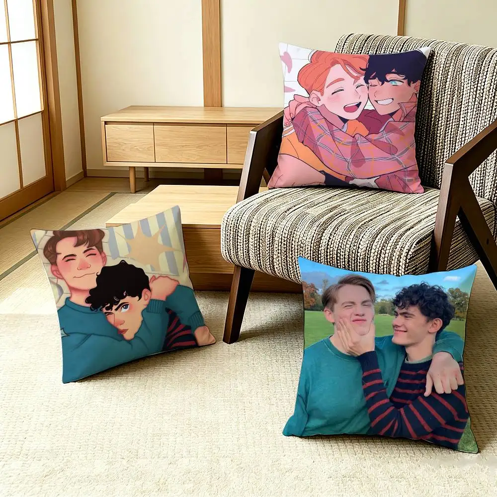 Nick X Charlie Heartstopper forever   Pillow Case Pattern Printed Pillowcase For Living Room Sofa Cushion Cover