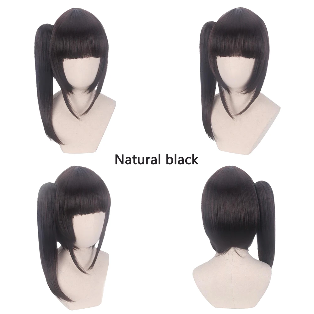 عالية الجودة أنيمي تسويوري كاناو     شعر مستعار صناعي كوسبلاي بطول 12 بوصة، أسود طبيعي قابل للفصل، شعر مستعار يومي مقاوم للحرارة #1