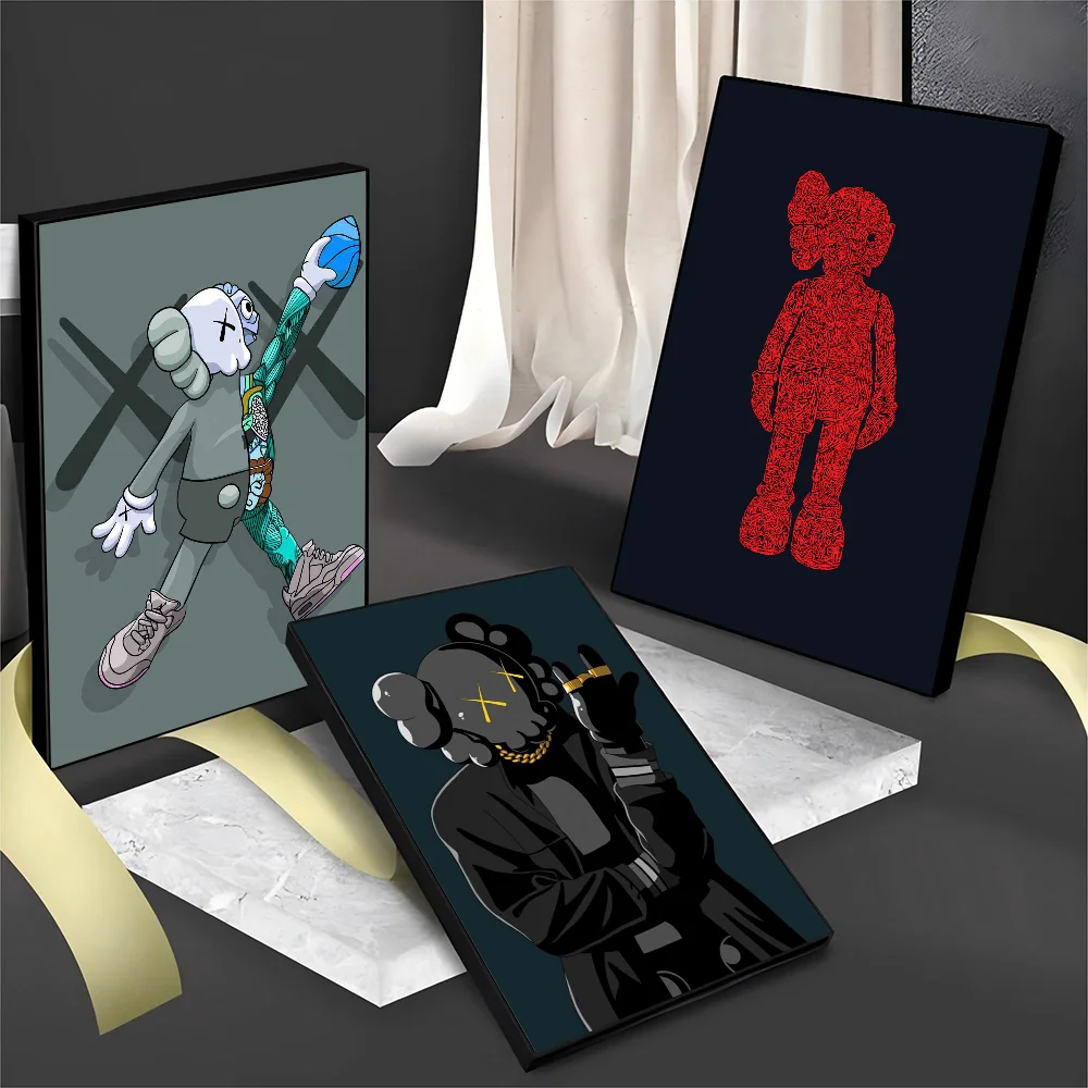 1PC K-kaws-art Statue Poster Movie Sticky Posters Retro Kraft Paper Sticker DIY Room Bar Cafe Aesthetic Art Wall Painting