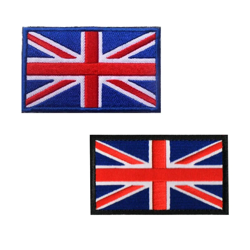 United Kingdom Flag Embroidery ENGLAND Patch  hook and loop Great Britain National UK GB Flags Patches Embroidered Badges