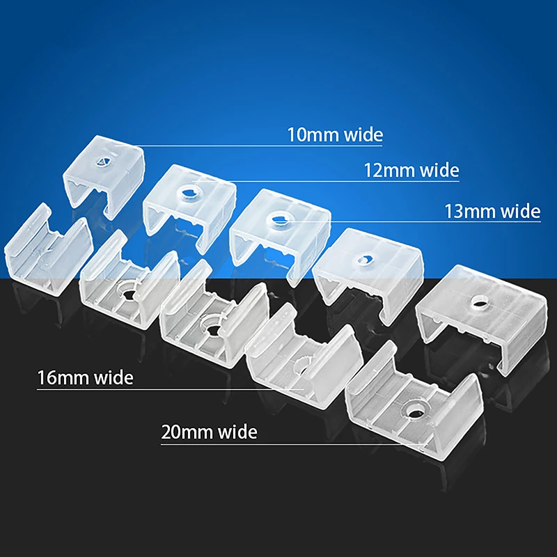 10/20/50/100PCS 10/12/13/16/20mm LED Strip Fix Clips Connector For Fixing 2835 Neon Light 220V COB Plastic Buckle Flexible Parts