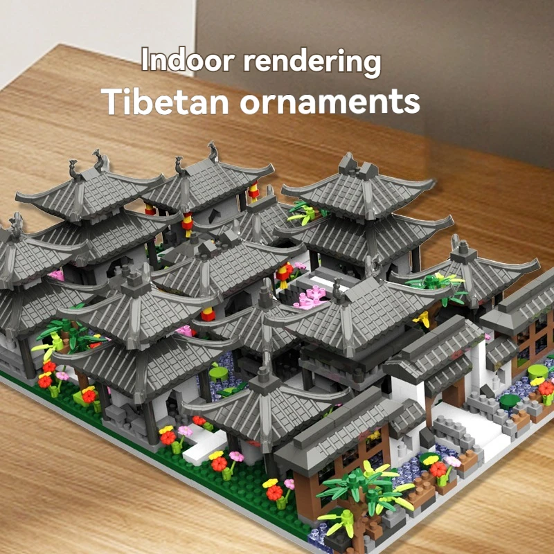 NEW Suzhou Garden Micro Building Blocks Traditional Ancient Architecture DIY Desktop Decoration Model Christmas Birthday Gifts