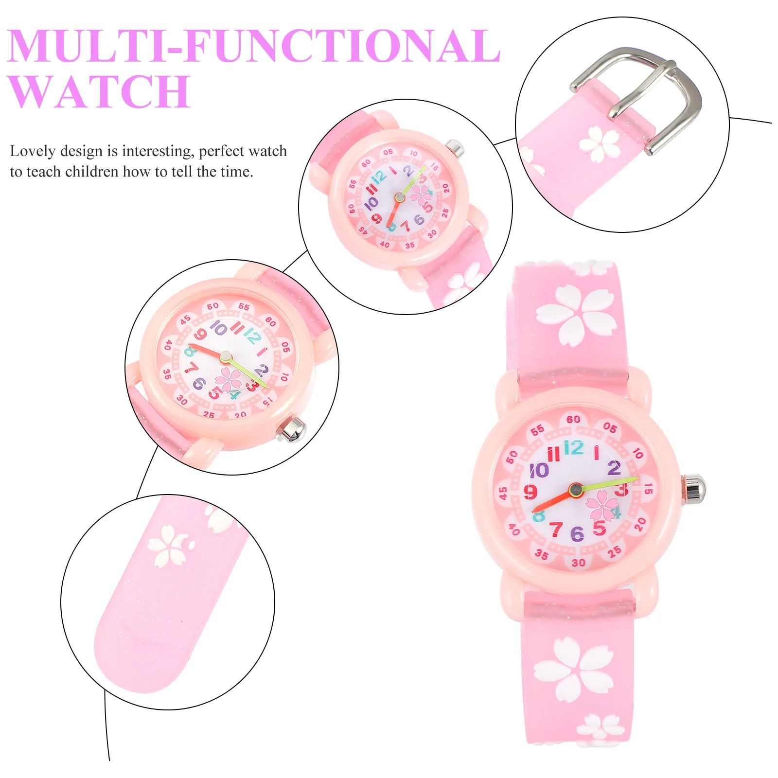 1Pcs Cartoon Watch Waterproof Wristwatch Student Easy Read Dial Time Learning Cartoon Watch Wristwatch