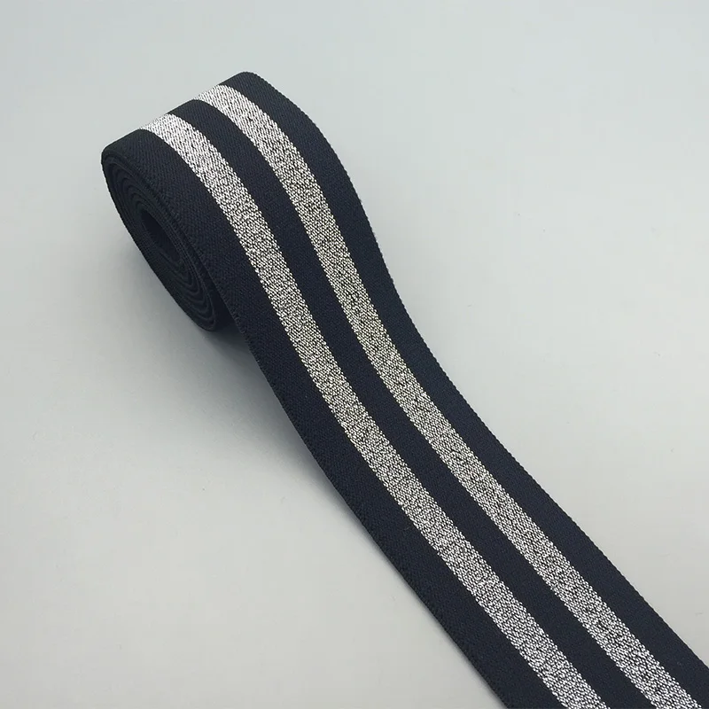 40MM Nylon Colorful Rubber Elastic Band Striped Shoulder Bottom Straps for Webbing Garment Sewing DIY Clothes Accessories 1m