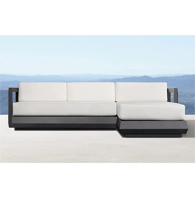 

For Outdoor Luxury Garden Furniture Chaise Lounger Set Rustproof Aluminum Sectional Sofa