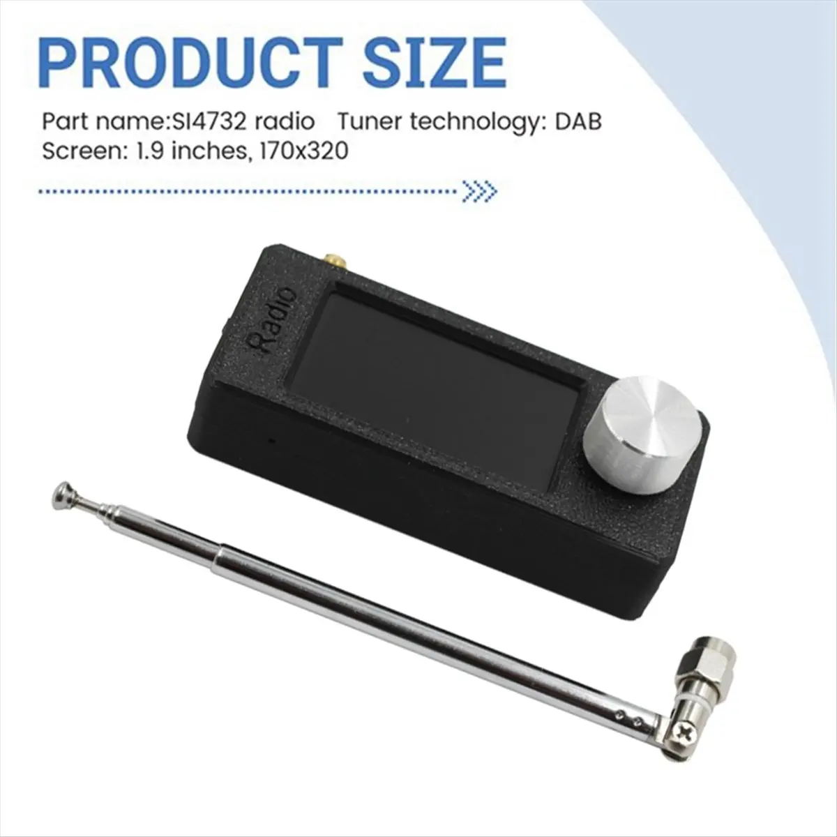 【♮•▲Today-Only!】10Khz-180Mhz SMA Interface Mini Telescopic Antenna Pocket Size SI4732 Radio, Receiver, LSB USB AM FM Mini Radio