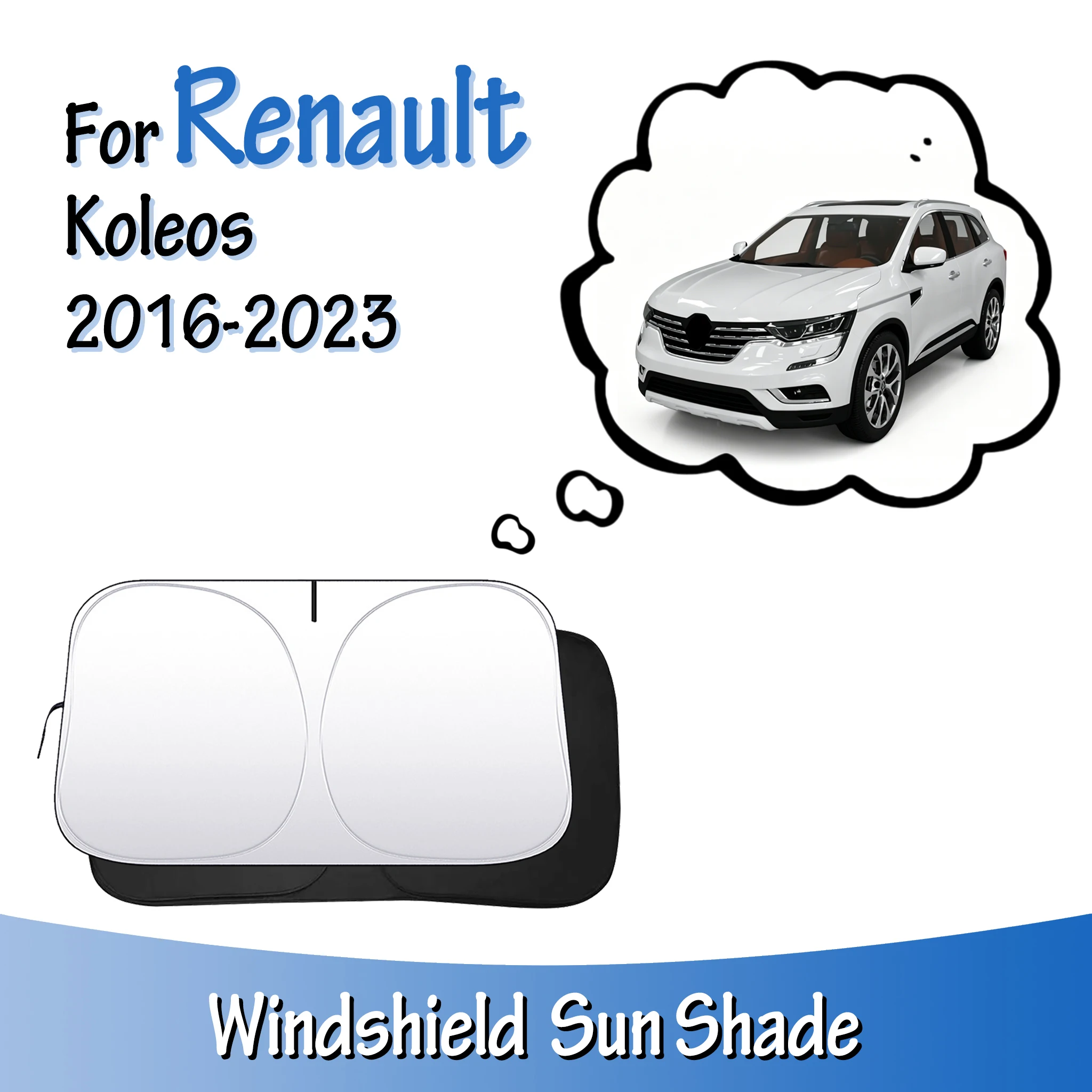 

Car Windshield Sun Shade Heat Shield Lightproof Blocks UV Rays Sunshade Foldable Auto Accessories For Renault Koleos 2016-2023