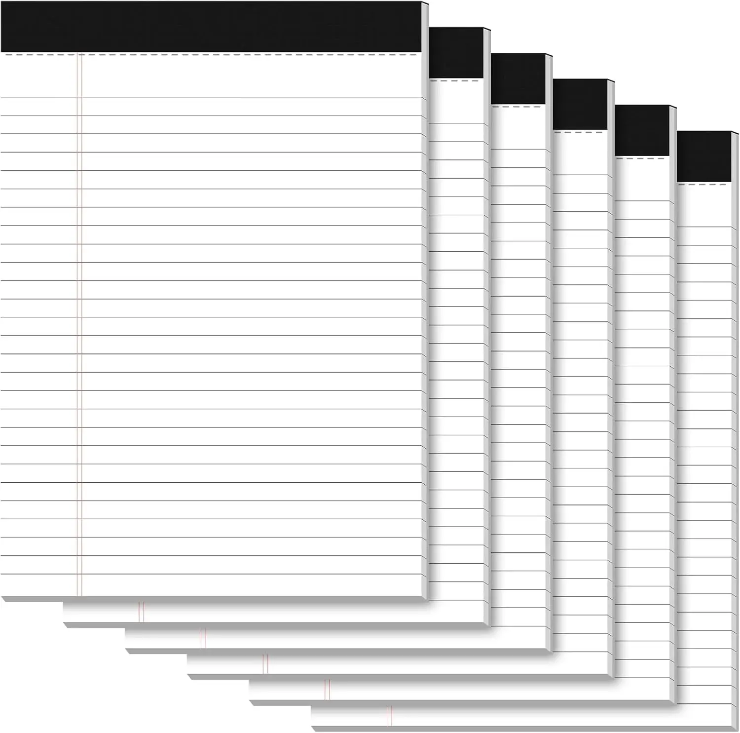 

Набор из 6 белых блокнотов формата Legal Pad 8,5 x 11 дюймов, с широкой разлиновкой и перфорацией, для офиса и школы