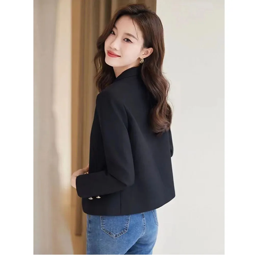 Advanced Sense Temperament Slim Small Blazers New Spring Autumn Short Women Jacket Casual Coffee Suit Coat Female Blazer Outwear