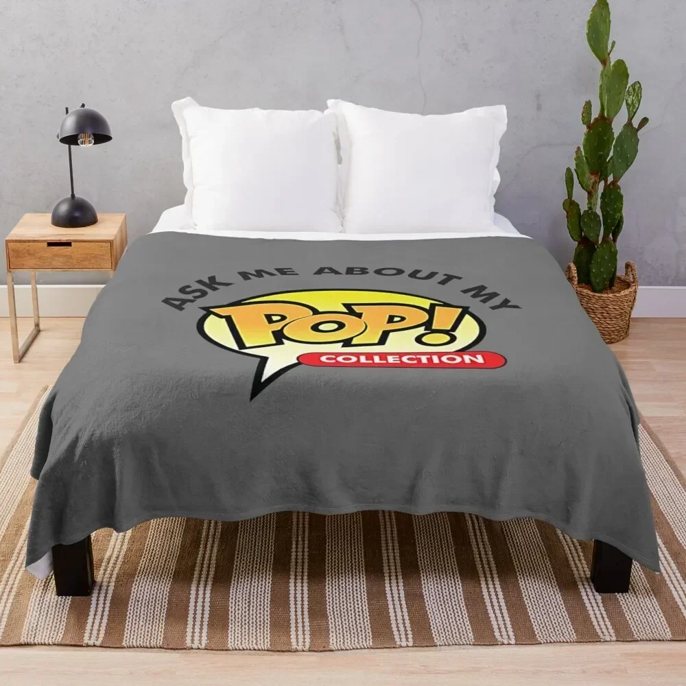 

Ask Me About my Pop! Collection T-Shirt Throw Blanket Cozy Microfiber Throw Blanket for Home Bedroom