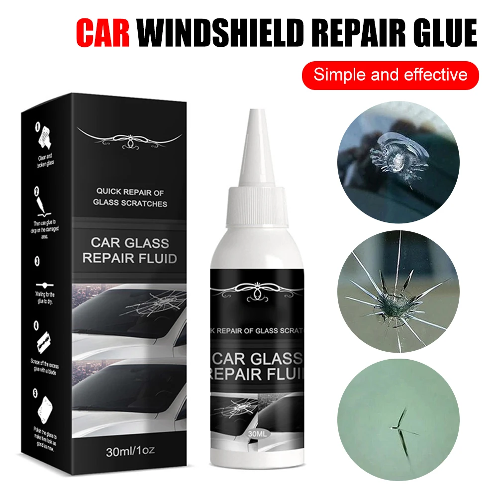 30ML Car Windshield Repair Kit Glass Repair Resin Curing Glue For Small Chips Cracks Repair Liquid Auto Scratch Repair Kit Tool