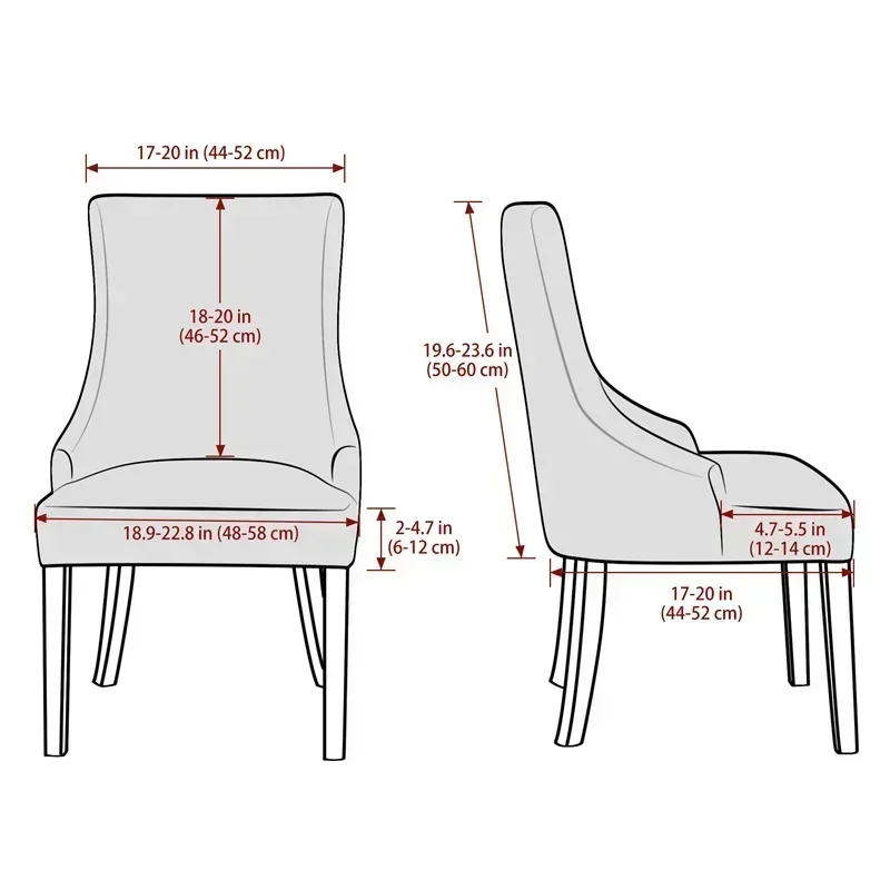 1/2pcs Super Soft Dining Chair Cover Elastic Solid Color Chair Cover High Back Sloping Armchairs Slipcovers Home Decor