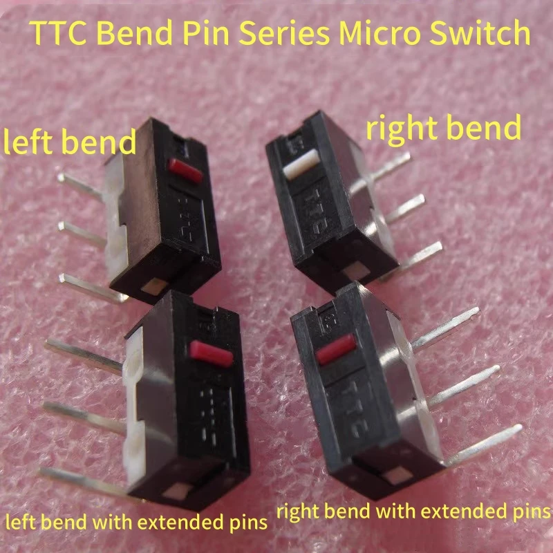 2 Pcs/pack TTC Bend Pin Series Micro Switch Left Right Bend With Extended Pins For Razer Viper Ultimate Basilisk Sensei RAW