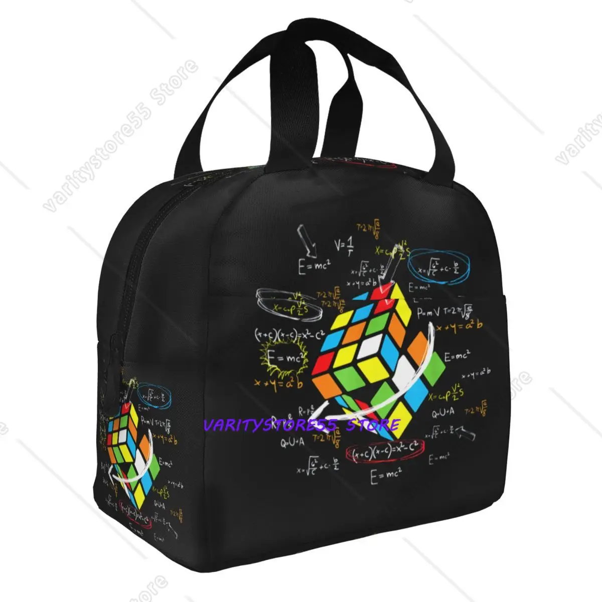 Custom Math Rubiks Player Cube Math Lovers Resuable Lunch Box Women Waterproof Cooler Thermal Food Insulated Lunch Bag Children