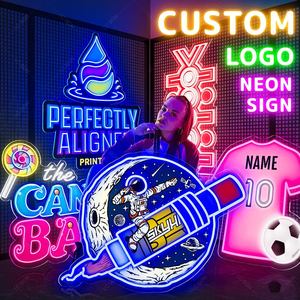 Custom Neon Signs Personalized Large LED Neon Lights Signs for Name Wedding Studio Club Bar Logo Design Wall Decor Customizable