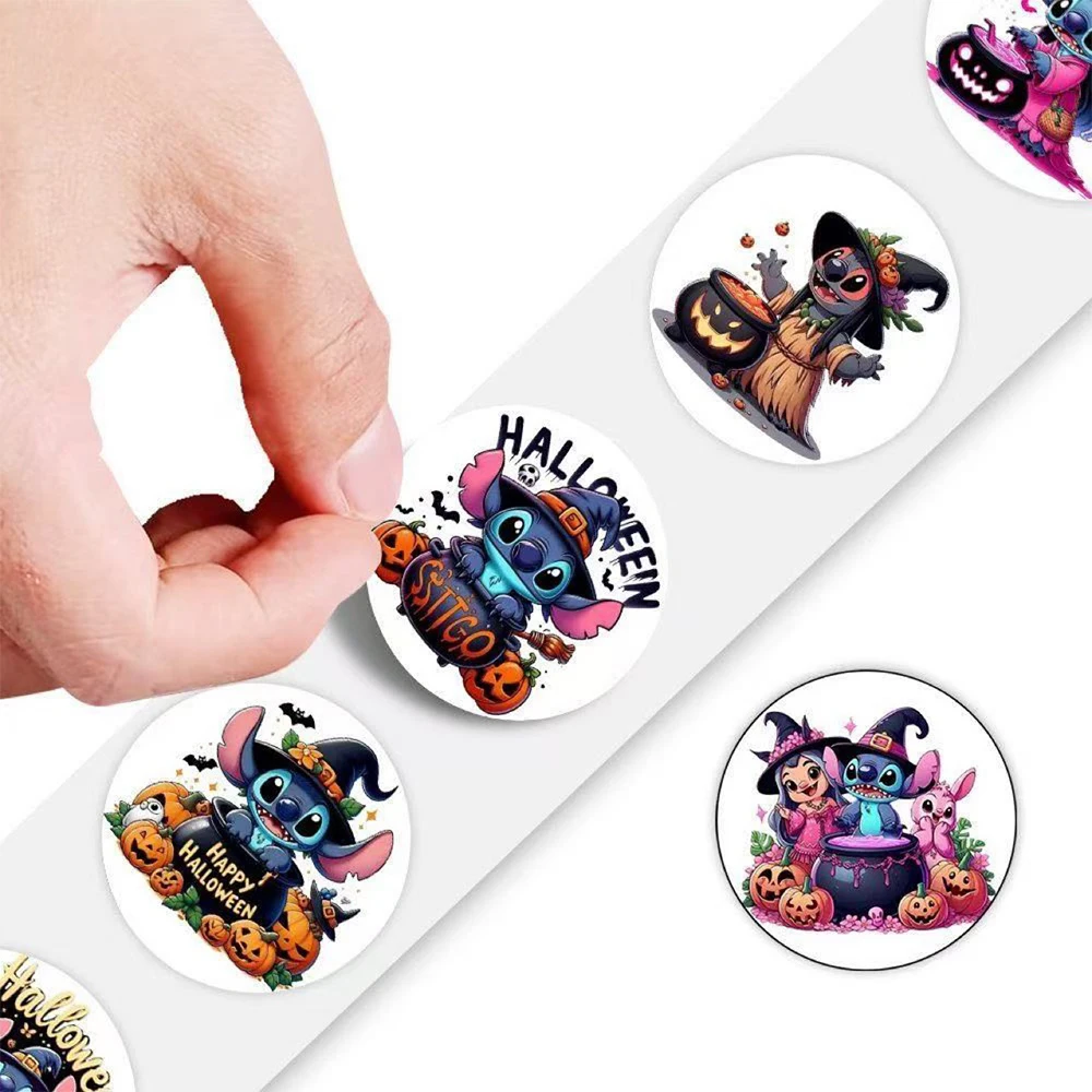 

500pcs/Roll Disney Anime Stitch Stickers Cute Cartoon Seal Label Decoration Decals DIY Diary Phone Kid Party Reward Sticker Gift