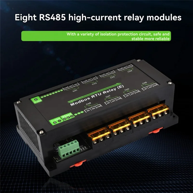 【جديد】8-Ch RS485 وحدة مرحل إيثرنت Modbus RTU بروتوكول عزل مختلف 30A وحدة مرحل عالية التيار