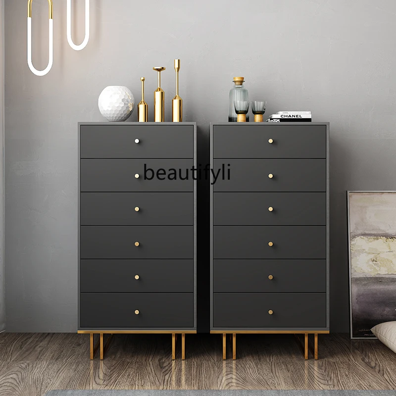 

HJ Chest of Drawers Storage Cabinet Nordic Modern Living Room Side Cabinet Small Locker Simple and Simple Storage Cabinet