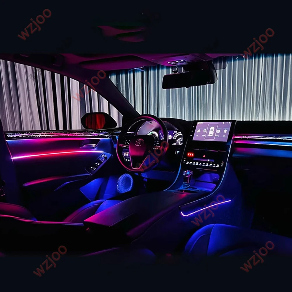 For Toyota AVALON 2019+Dynamic Atmosphere Lamp Carbon Fiber Pattern Automotive Interior Lighting Upgrade 64 colors Ambient light